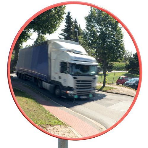 specchio industriale Ø50cm fissaggio 4 punti paletto, muro,