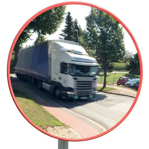 specchio industriale Ø80cm fissaggio 4 punti paletto, muro,