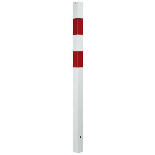 Paletto quadrato da fissare, 70x70, 1400 mm, rosso-bianco,