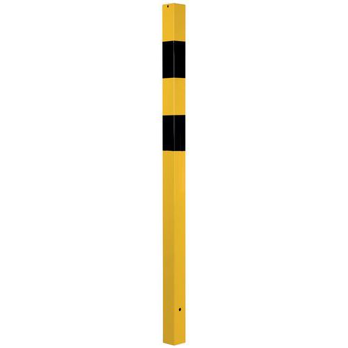 paletto quadrato da fissare, 70x70, h 1400 mm, giallo-nero,