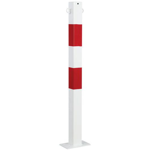 Paletto quadr fiss su piastra, occh 70x70, 1000 rosso-bianco,