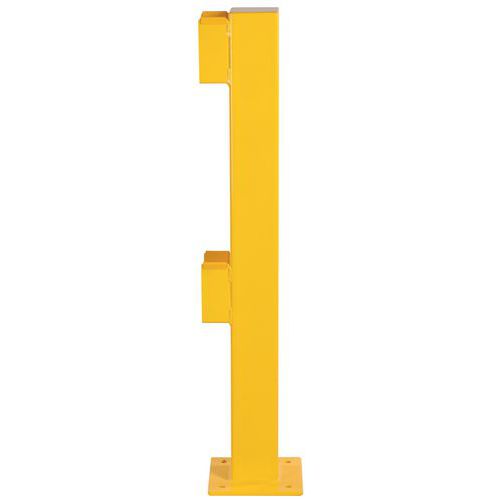 Paletto terminale acciaio 1m collari a U barriera sicurezza,