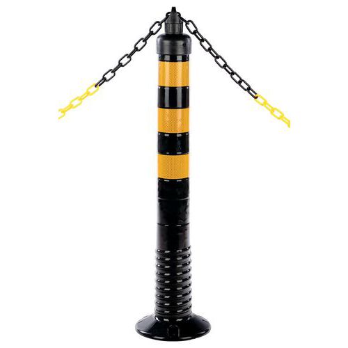 Lotto 6 paletti flessibili nero 1m, strisce catar+catena 10m,