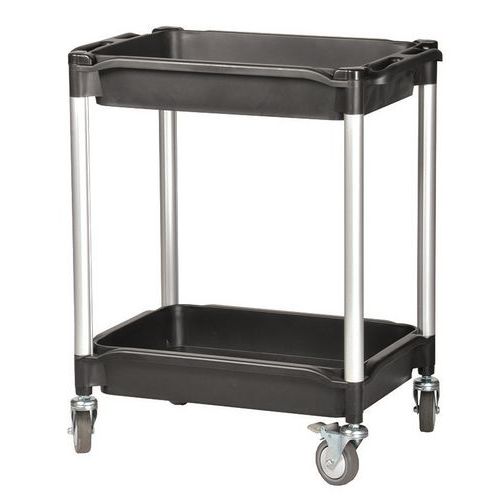 Carrello a 2 ripiani 608E nero,