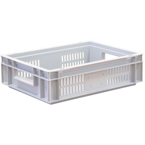 Contenitore impilabile, 10L, fondo pieno, pareti forate,