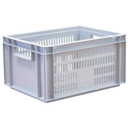 Contenitore impilabile, fondo forato, pareti forate, 19L,