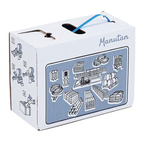 Kit di reggiatura PP blu L. 600m + 200 fibbie - Manutan,