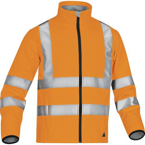 Giacca softshell poliestere con 3 strati laminati - Arancio fluo -  Taglia : M,