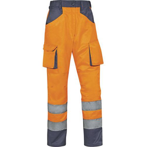 Pantaloni da lavoro alta visibilità mach2 in cotone / poliestere - Arancio fluo-Grigio -  Taglia : 3XL,