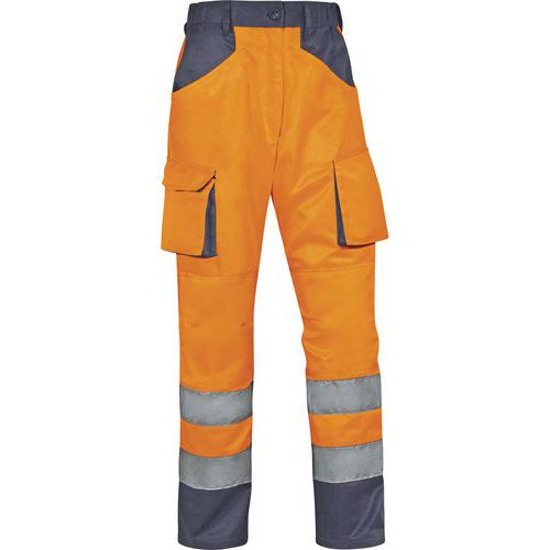 Pantaloni da lavoro alta visibilità mach2 in cotone / poliestere - Arancio fluo-Grigio -  Taglia : XL,