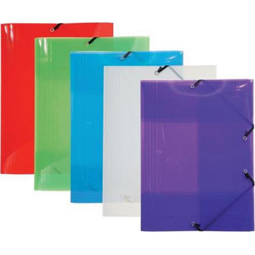 Set di 25 cartellette con 3 lembi PP 5/10 crystal A4 Assortite,