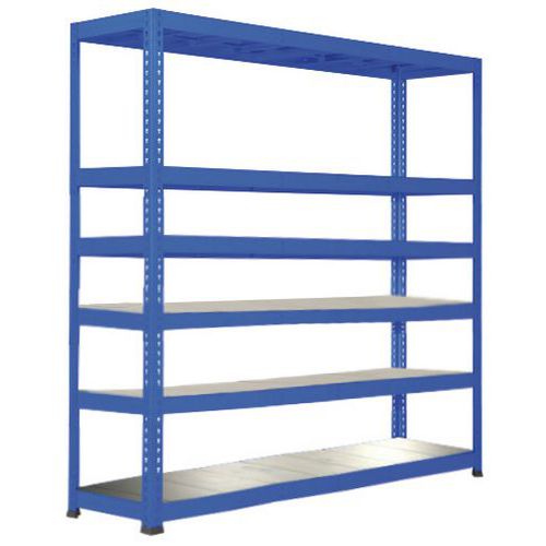 Scaffalatura Manutan Rapid 1 2440x1830x610 6 ripiani met blu,