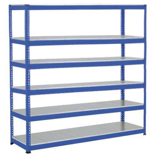 Scaffalatura Manutan Rapid 1 2440x2440x455 6 ripiani met blu,