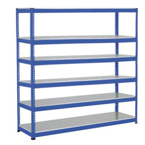 Scaffalatura Manutan Rapid 1 2440x2440x915 6 ripiani met blu,