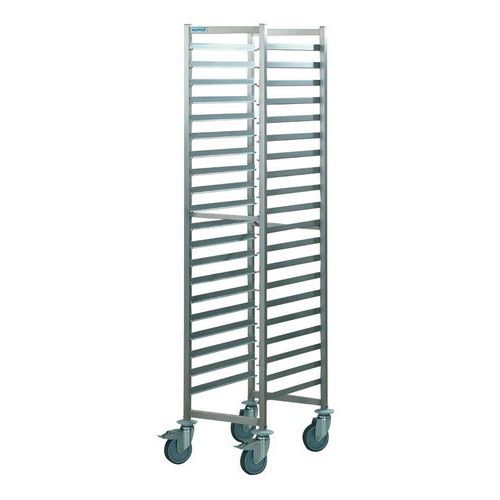 Carrello in inox con guide 459x624x1817 mm - Portata 200 kg,