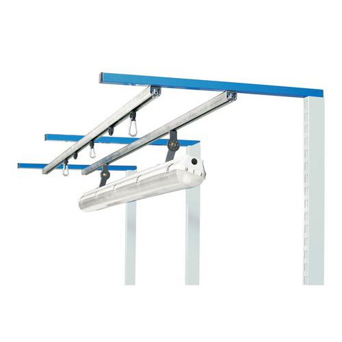 Binario con 2 supporti. Colore Blu ral 5015,