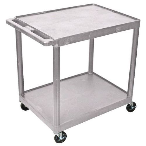 Carrello in plastica riciclata grigio 2 ripiani - Altezza 84 cm 180 kg,