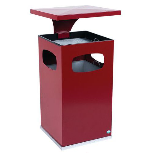 Posacenere-cestino 72 L / Rosso bordeau - Manutan,