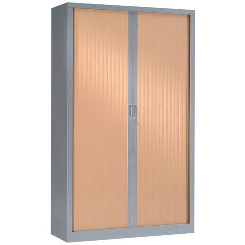 Armadio alto 100x198cm corpo antr 9006 ante serranda faggio,