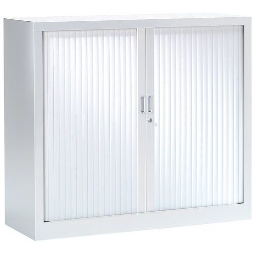 Armadio basso con ante a serranda 100x100cm 9010 bianco,