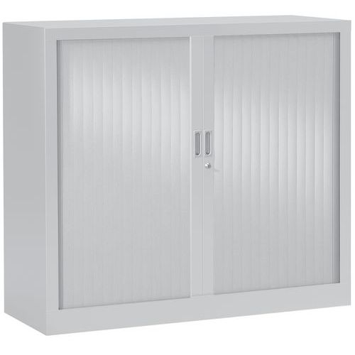 Armadio basso con ante a serranda 100x100cm 7035 grigio,