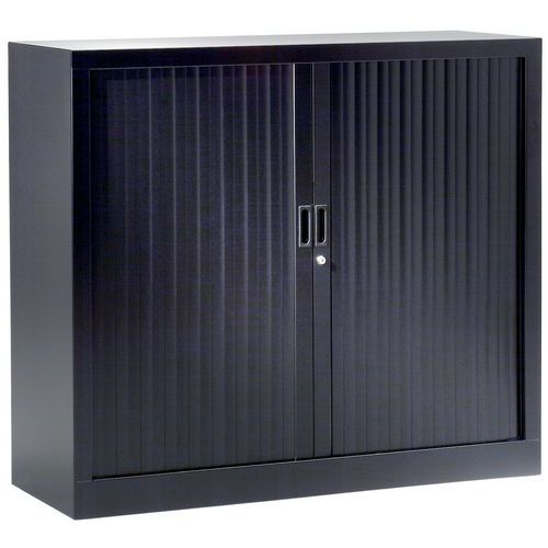 Armadio basso con ante a serranda 100x100cm 9005 nero,