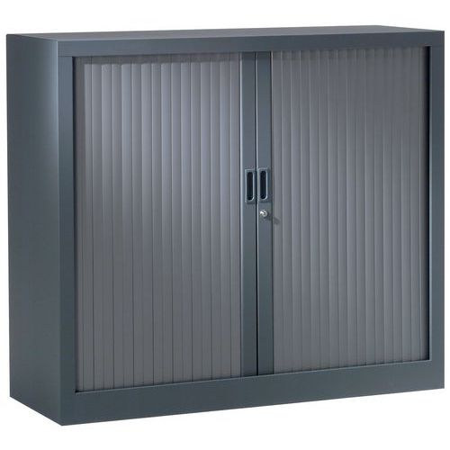 Armadio basso con ante a serranda 100x100cm 7016 antracite,