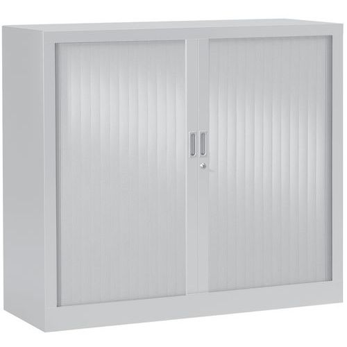 Armadio basso con ante a serranda 120x100cm 7035 grigio,