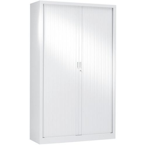 Armadio alto con ante a serranda 120 x 198 cm 9016 bianco,