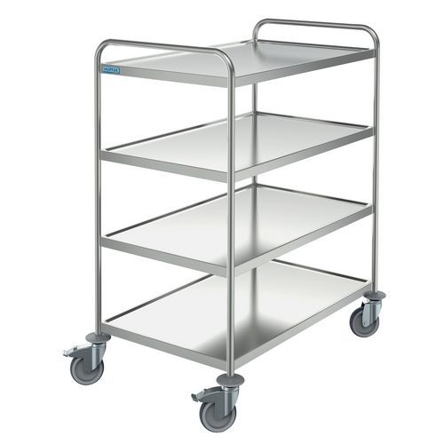 Carrello di servizio inox 4 ripiani 1000x600 mm - Portata 150 kg,
