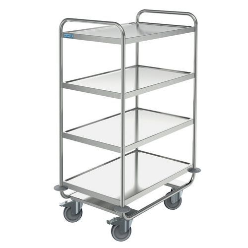 Carrello di servizio inox 4 ripiani 800x500 mm - Portata 200 kg,
