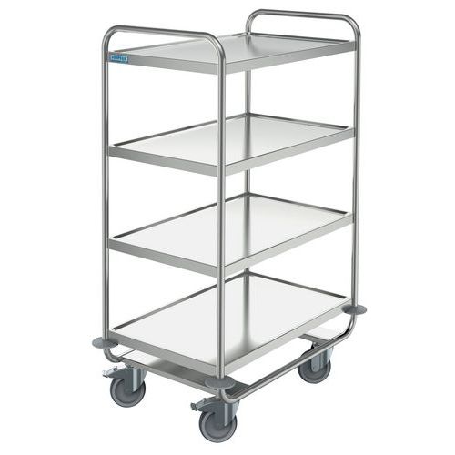 Carrello di servizio inox 4 ripiani 1000x600 mm Portata 200 kg,