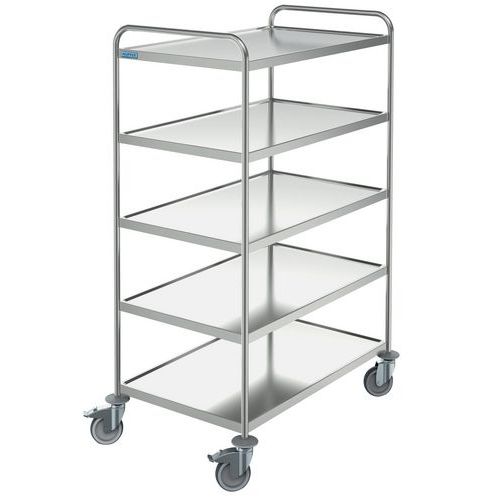 Carrello di servizio inox - 5 ripiani 1000x600 mm - Portata 150 kg,