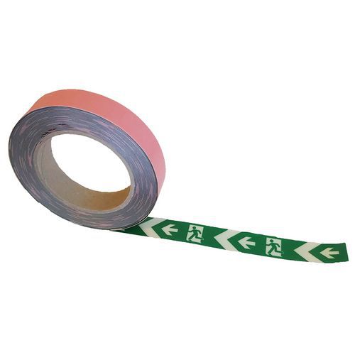 Rotolo segnalazione fotoluminescente-50mm freccia sinistra,