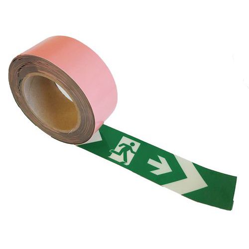 Rotolo di segnalazione fotoluminescente -25mm freccia destra,