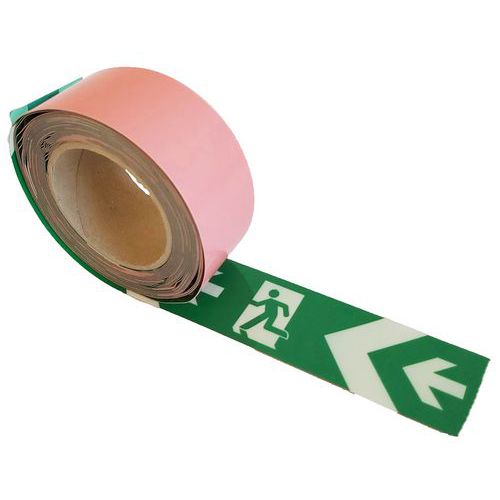 Rotolo segnalazione fotoluminescente-25mm freccia sinistra,