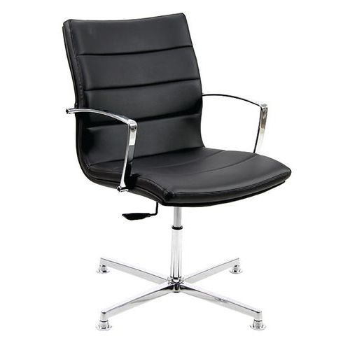 Sedia  Acquarius con braccioli nero eco leather,