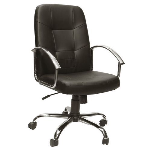 Poltrona  Aur Cromo  nero leather schienale basso,