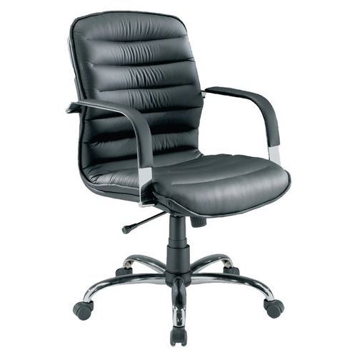 Sedia direz. Castor schien. Basso nero eco leather,