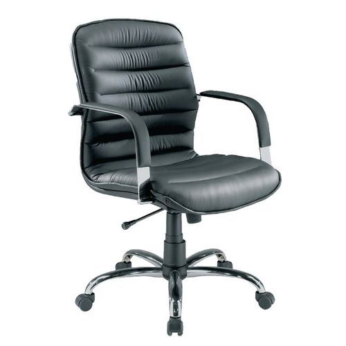 Sedia direz. Castor schien. Basso nero pelle,