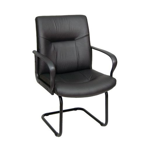 Sedia visitatore Eri ECO LEATHER nero,