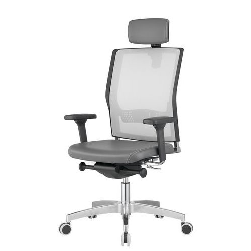 Sedia X RAY PELLE grigio  base cromo pgtesta,