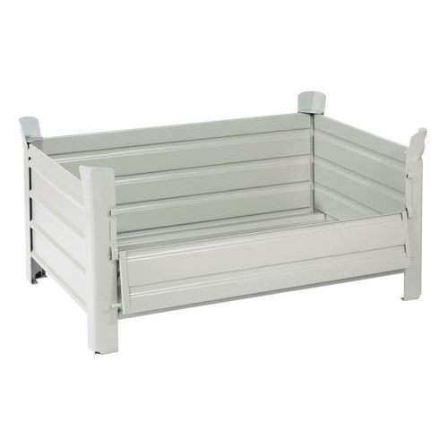 Cassa-pallet in acciaio ribaltabile 4 piedi 835x1235x600 mm 1 T,