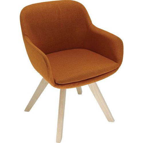 Sedia  collettività FEBE IGNIFUGO marrone 4 gambe legno,