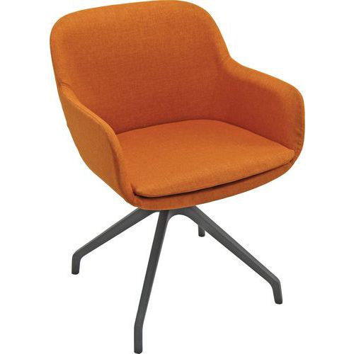 Sedia  collettività FEBE IGNIFUGO arancione 4 gambe nylon,