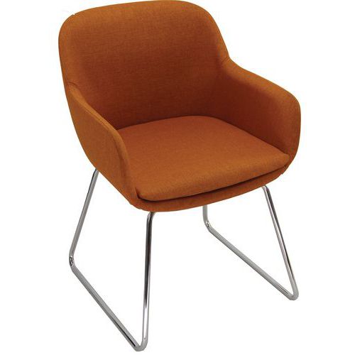 Sedia  collettività FEBE IGNIFUGO marrone su slitta,