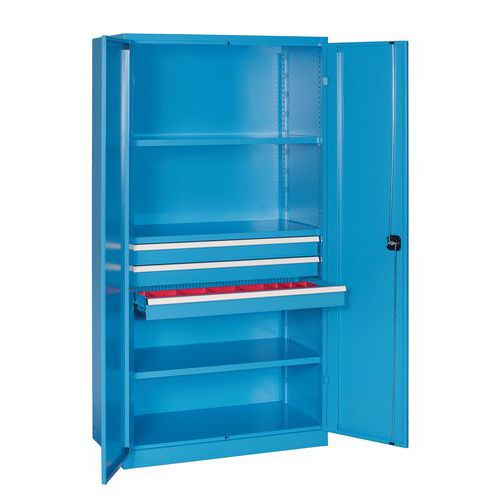 armadio 1023x555x2000h mm con ante . Colore Blu RAL 5015,