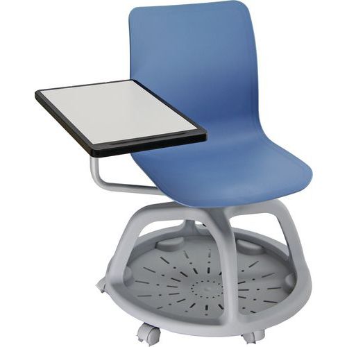 Sedia college con ruote blu,