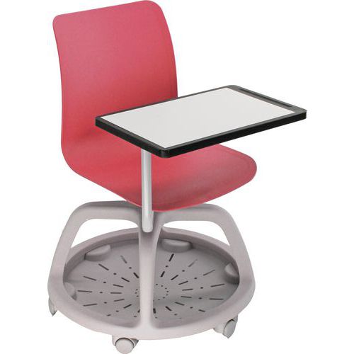 Sedia college con ruote rosso,