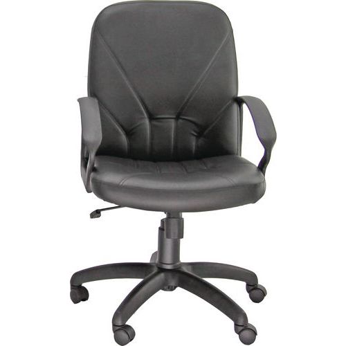Sedia  Dante eco leather nera schienale basso,